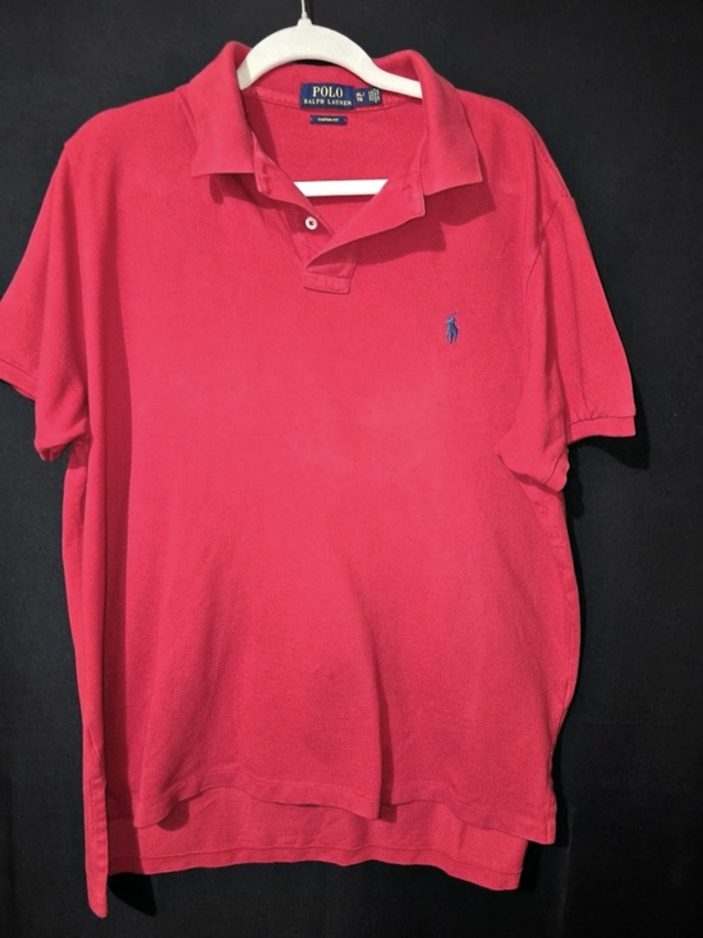Polo Ralph Lauren Custom Fit Cotton Mesh Polo Shirt Red XL